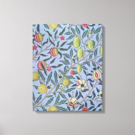 ウィリアムモリスフルーツポメグラナートブルーオーナメント キャンバスプリント (正面)