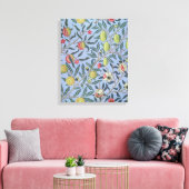 ウィリアムモリスフルーツポメグラナートブルーオーナメント キャンバスプリント (インサイチュ (リビング))