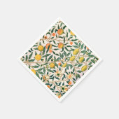 ウィリアムモリスフルーツポメグラナートホワイトオーナメント スタンダードカクテルナプキン (角)