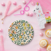 ウィリアムモリスフルーツポメグラナートホワイトオーナメント ペーパープレート (パーティー)