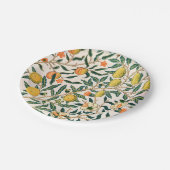 ウィリアムモリスフルーツポメグラナートホワイトオーナメント ペーパープレート (アングル)