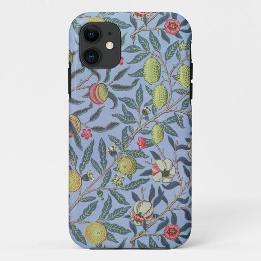 ウィリアムモリスフルーツポメグラネートブルーオーナメント Case-Mate iPhoneケース (裏面)