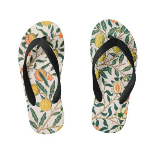 ウィリアムモリスフルーツポメグラネートホワイトオーナメント キッズビーチサンダル