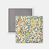 ウィリアムモリスフルーツポメグラネートホワイトオーナメント マグネット (正面/裏面)