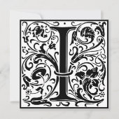 ウィリアムモリスフローラアルファベットモノグラム文字I 招待状 (正面)