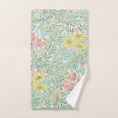 ウィリアムモリスフローラグリーンアンドピンク バスタオルセット (ハンドタオル)