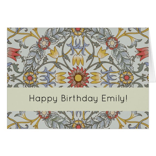 ウィリアムモリスフローラサークルフラワーイラストレーション (正面横)