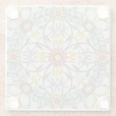 ウィリアムモリスフローラサークルフラワーイラストレーション ガラスコースター (裏面)