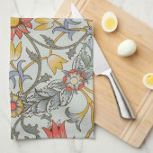 ウィリアムモリスフローラサークルフラワーイラストレーション キッチンタオル (四つ折り)