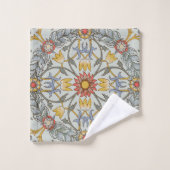 ウィリアムモリスフローラサークルフラワーイラストレーション バスタオルセット (ウォッシュタオル)