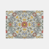 ウィリアムモリスフローラサークルフラワーイラストレーション フリースブランケット (正面(横))