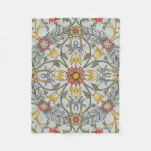 ウィリアムモリスフローラサークルフラワーイラストレーション フリースブランケット (正面)