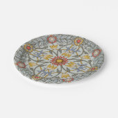 ウィリアムモリスフローラサークルフラワーイラストレーション ペーパープレート (アングル)