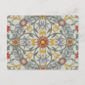 ウィリアムモリスフローラサークルフラワーイラストレーション ポストカード (正面)