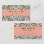 ウィリアムモリスフローラサークルフラワーイラストレーション 名刺 (正面/裏面)