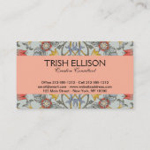 ウィリアムモリスフローラサークルフラワーイラストレーション 名刺 (裏面)