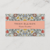 ウィリアムモリスフローラサークルフラワーイラストレーション 名刺 (正面)