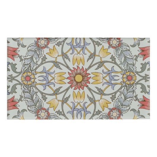 ウィリアムモリスフローラサークルフラワーイラストレーション 名札 (正面)