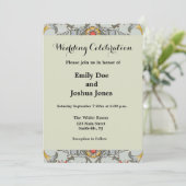 ウィリアムモリスフローラサークルフラワーイラストレーション 招待状 (スタンド正面)