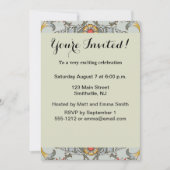 ウィリアムモリスフローラサークルフラワーイラストレーション 招待状 (正面)