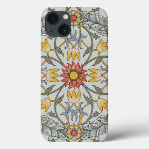 ウィリアムモリスフローラサークルフラワーイラストレーション iPhone 13ケース