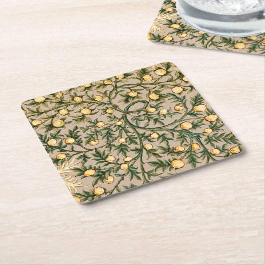 ウィリアムモリスフローラフルーツガーデンフラワークラシックズ スクエアペーパーコースター (アングル)