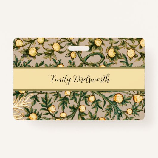 ウィリアムモリスフローラフルーツガーデンフラワークラシックズ バッジ (正面)