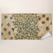 ウィリアムモリスフローラフルーツガーデンフラワークラシックズ ビーチタオル (正面)