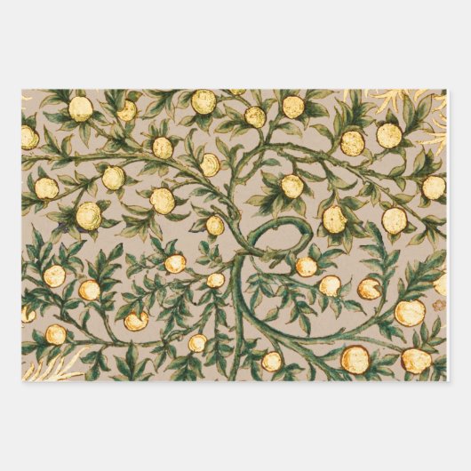 ウィリアムモリスフローラフルーツガーデンフラワークラシックズ ラッピングペーパーシート (正面)