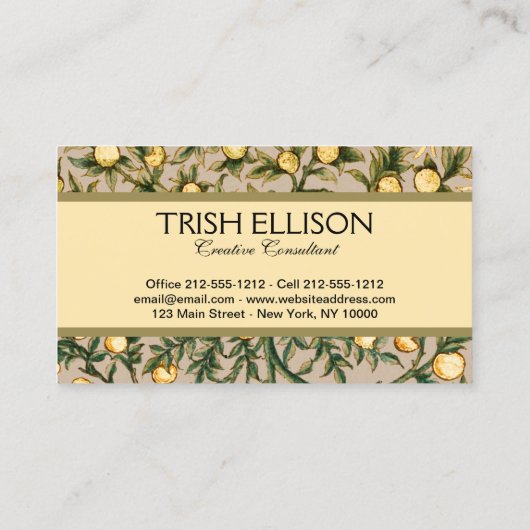 ウィリアムモリスフローラフルーツガーデンフラワークラシックズ 名刺 (裏面)