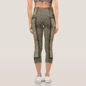 ウィリアムモリスフローラリリーウィローアートプリントデザイン カプリレギンス (裏面)