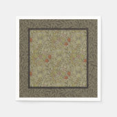 ウィリアムモリスフローラリリーウィローアートプリントデザイン スタンダードカクテルナプキン (正面)