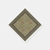 ウィリアムモリスフローラリリーウィローアートプリントデザイン スタンダードカクテルナプキン (角)