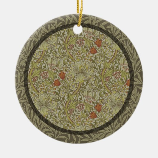 ウィリアムモリスフローラリリーウィローアートプリントデザイン セラミックオーナメント (正面)