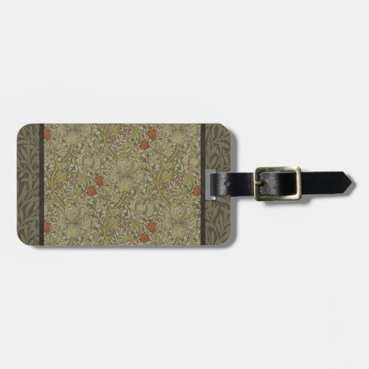 ウィリアムモリスフローラリリーウィローアートプリントデザイン ラゲッジタグ (正面横)