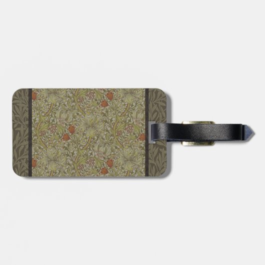 ウィリアムモリスフローラリリーウィローアートプリントデザイン ラゲッジタグ (裏面横)