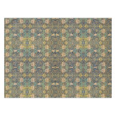 ウィリアムモリスフローラルパターン金ゴールドターコイズレッド テーブルクロス (正面(横))