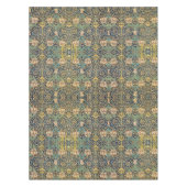 ウィリアムモリスフローラルパターン金ゴールドターコイズレッド テーブルクロス (正面)