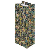 ウィリアムモリスフローラルパターン金ゴールドターコイズレッド ワインギフトバッグ (裏面アングル)