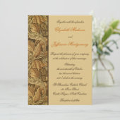 ウィリアムモリスブラウン葉結婚式招待状 招待状 (スタンド正面)