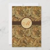 ウィリアムモリスブラウン葉結婚式招待状 招待状 (裏面)