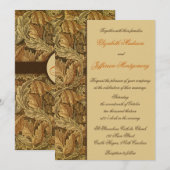 ウィリアムモリスブラウン葉結婚式招待状 招待状 (正面/裏面)