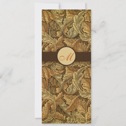 ウィリアムモリスブラウン葉結婚式招待状 招待状 (裏面)