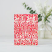 ウィリアムモリスブラザーラビットパターン赤 ポストカード (スタンド正面)