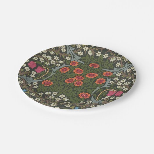 ウィリアムモリスブラックソーンガーデンフラワークラシックズ ペーパープレート (アングル)