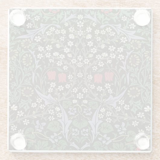 ウィリアムモリスブラックソーンタペストリーフローラ ガラスコースター (裏面)