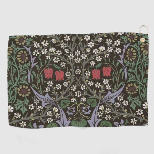 ウィリアムモリスブラックソーンタペストリーフローラ ゴルフタオル (横)