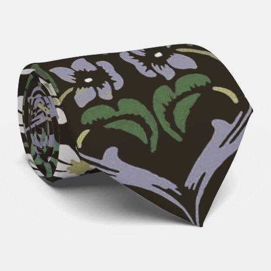 ウィリアムモリスブラックソーンタペストリーフローラ ネクタイ (ロール)