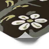 ウィリアムモリスブラックソーンタペストリーフローラ ポスター (角)