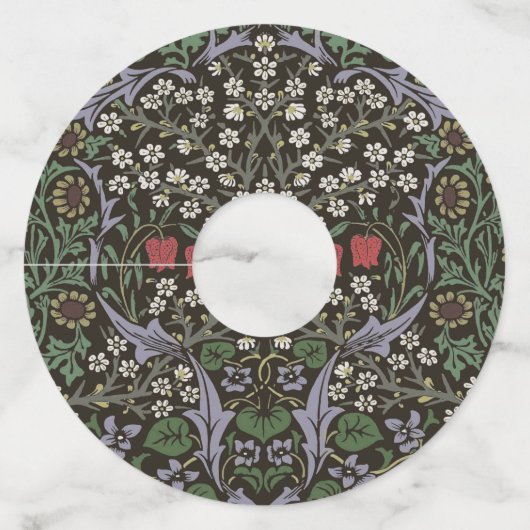 ウィリアムモリスブラックソーンタペストリーフローラ ワイングラスタグ (正面)